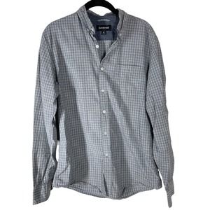 Betabrand Men's Gray Plaid Button‎ Down Size M Long Sleeve